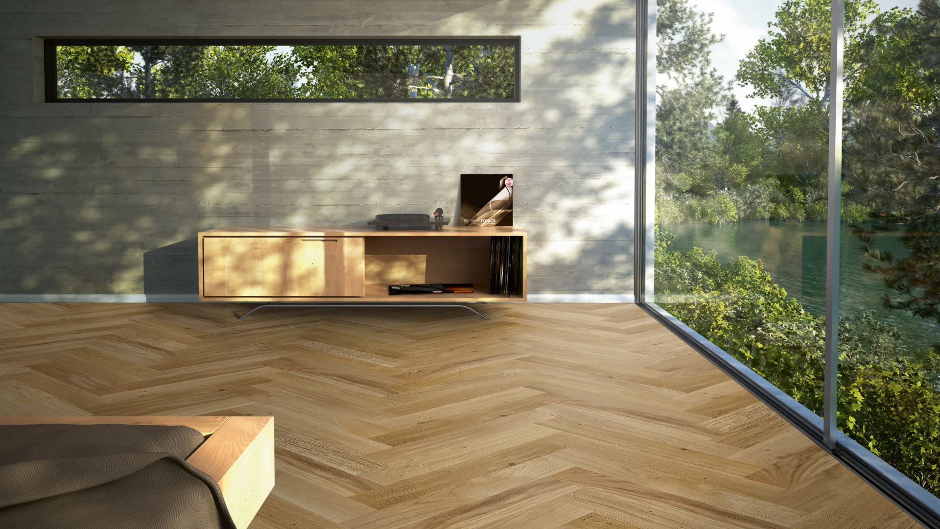 Engineered Oak Herringbone - 95x570mm - Light Brown Pure Natural Oil Plus - Rustic Grade - Click Light Brown