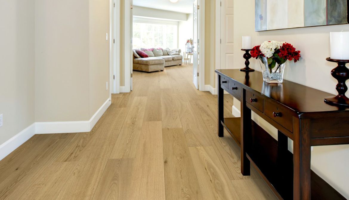 Engineered Oak - 233x2380mm - Light Brown Matt Lacquered - Natural Grade - Click Light Brown