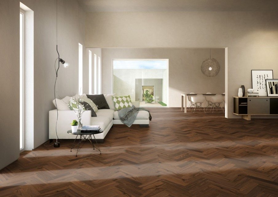 Wallnuet Herringbone Wood Flooring