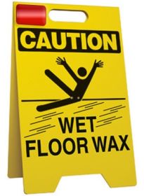 Caution Yellow Floor Sign caution-fresh-wax-on-the-floor